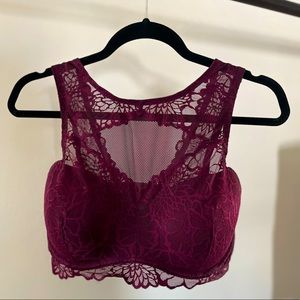 Victoria’s Secret PINK high-neck burgundy bra